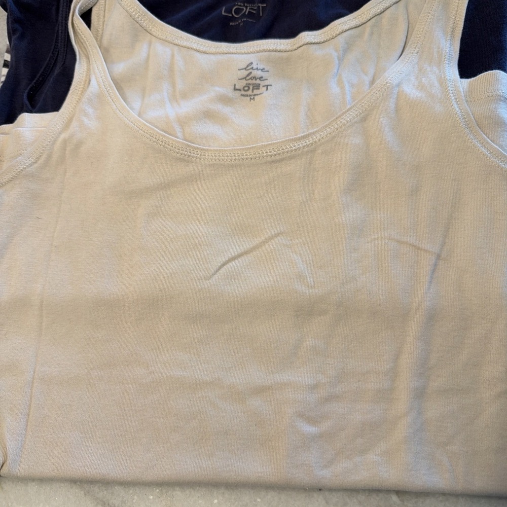 Set Of 7 Ann Taylor Loft Cotton Tanks Size M - Picture 6 of 10